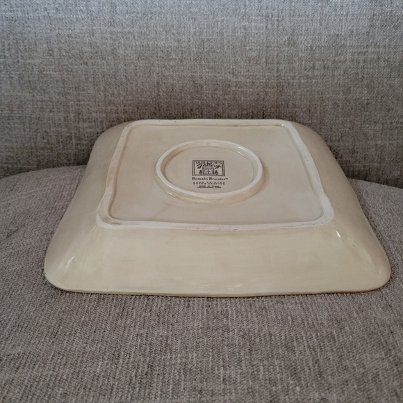 Tabletops Gallery “Rooster” Square Dinner Plate 11” Hand Painted - Picture 6 of 6